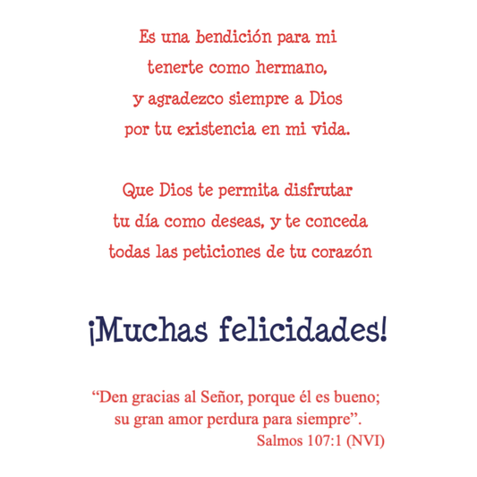 Feliz Cumpleaños Hermano - 6 Postales