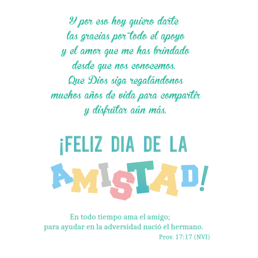 Tu Amistad Vale Mucho Para Mi - 6 Postales