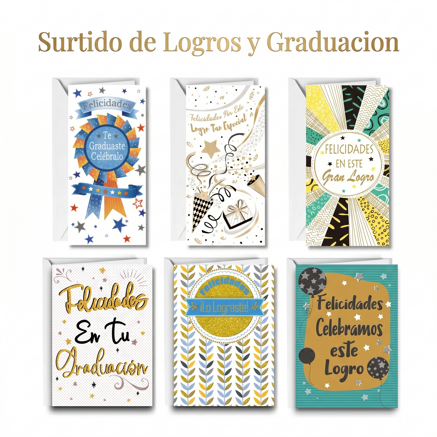 Surtido de Tarjetas de Logros y Graduación