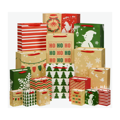 Surtido De Bolsas Navideñas - 18 Bolsas